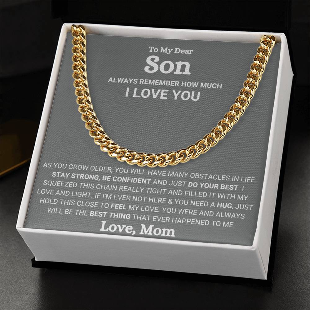 Cuban Link Chain Necklace, Gift for Son, Stylish Jewelry for Him, Birthday & Graduation Gift from Mom