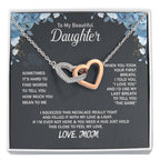 To My Daughter Necklace - Beautiful Jewelry for Christmas & Mother Daughter Love - Interlocking Hearts Necklace