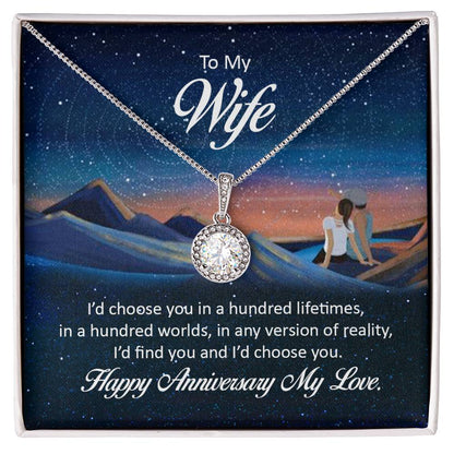 Special Anniversary Gift for Wife - Romantic Jewelry from Husband for Valentine’s Day or Birthday - Eternal Hope Necklace