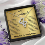 To My Soulmate Necklace - Romantic Gift for Special Occasions & Just Because Love - Heart-to-heart Pendant Necklace