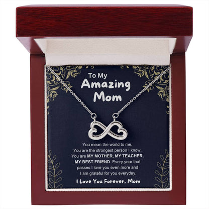 To My Amazing Mom - You Mean The World To Me - Endless Love Necklace - Unique Gift For Mom