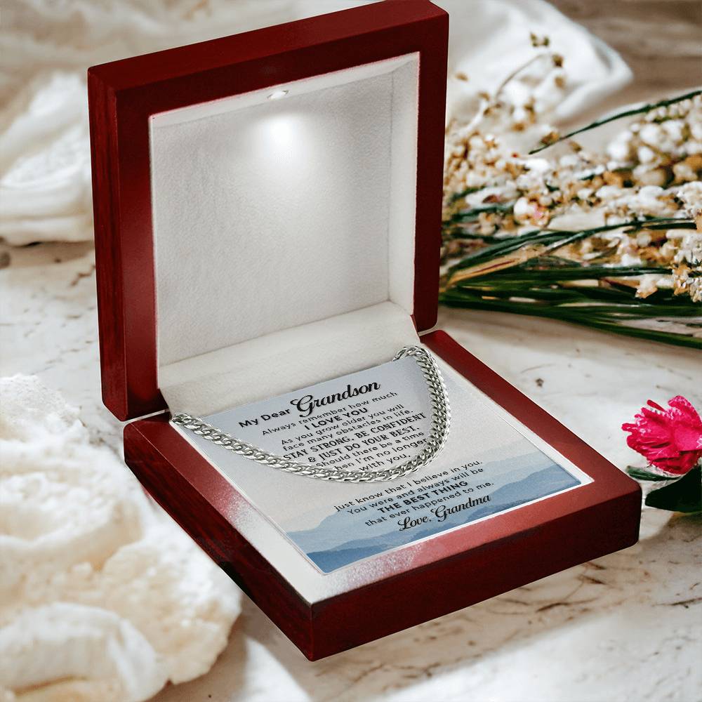 My Dear Grandson - As you grow older - Cuban Link Chain Gift from Grandma