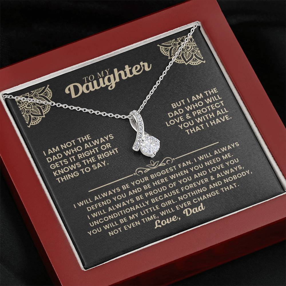 To My Daughter Necklace - I will always be your biggest fan - Gift for Daughter from Dad - Alluring Beauty Necklace