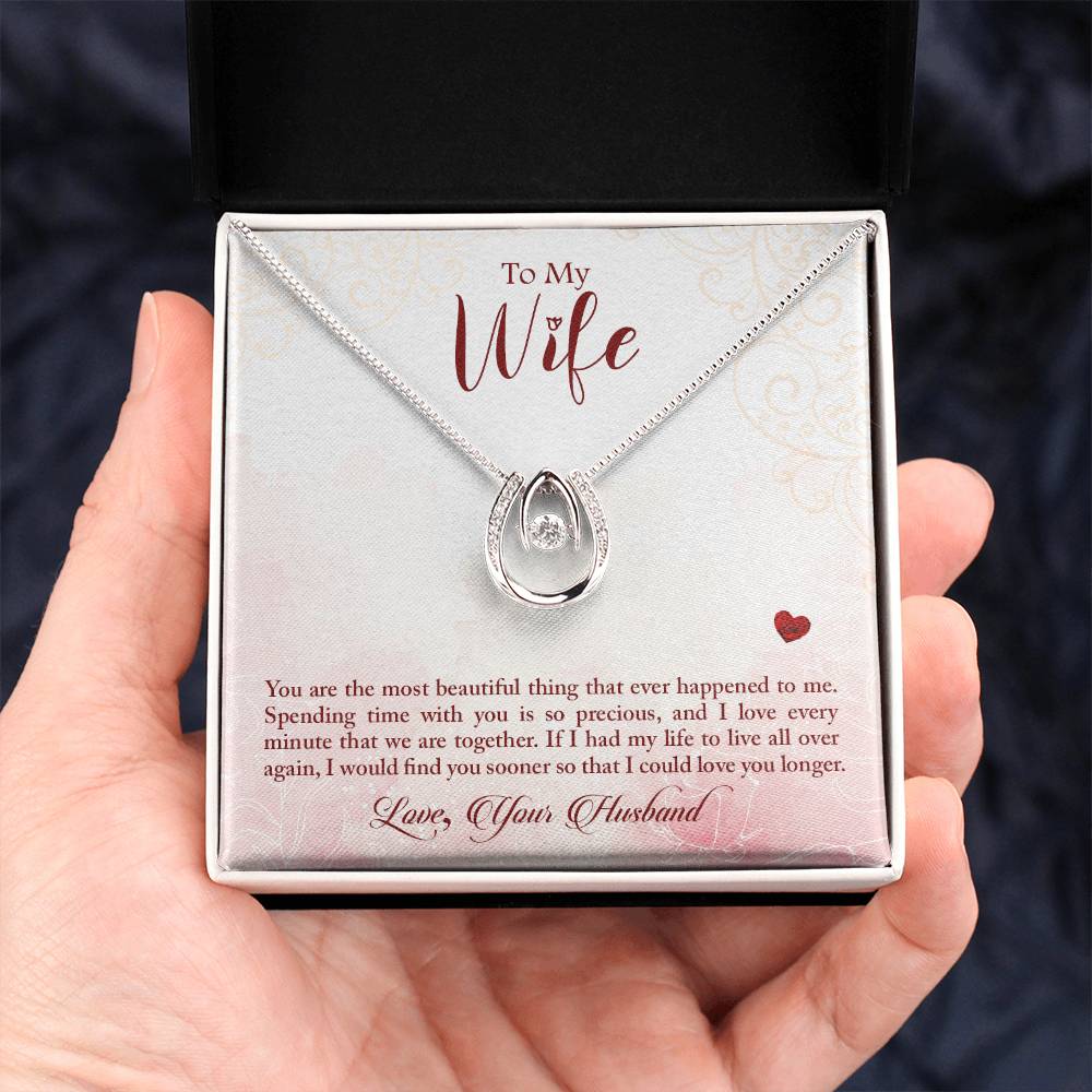 Birthday Gift for Wife from Husband - Emotional Jewelry for Anniversary & Valentine’s Day Too - Lucky In Love Necklace