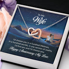 To My Wife Necklace - Best Loving Jewelry Gift for Anniversary - Interlocking Hearts Necklace