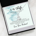 To My Wife Necklace - Husband to Wife Jewelry for Romantic Valentine’s Day, Birthday & Anniversary Gifts - Anchor Pendant Necklace