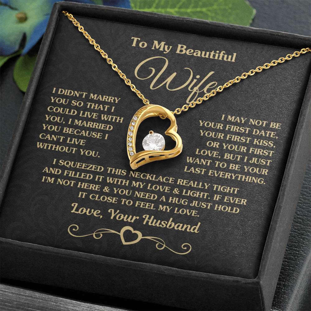 Best Gift for Wife from Husband - Emotional Love Jewelry for Birthday, Valentine’s Day, Anniversary & Christmas - Forever Love Necklace