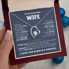 Luxury Wife Necklace Gift, Romantic Anniversary & Valentine’s Day Jewelry, To My Beautiful Wife