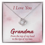 I Love You Grandma Gift from Grandkids - Love Knot Necklace