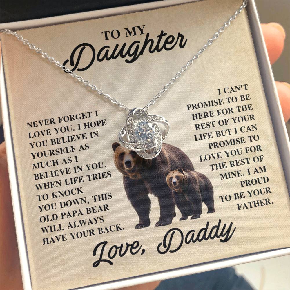 To My Daughter Necklace - Father to Daughter Gift for Graduation, Birthday & Big Life Moments - Love Knot Necklace