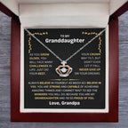 To My Granddaughter Necklace – Granddaughter Jewelry for Graduation and Birthday from Grandpa – Crown Pendant Necklace