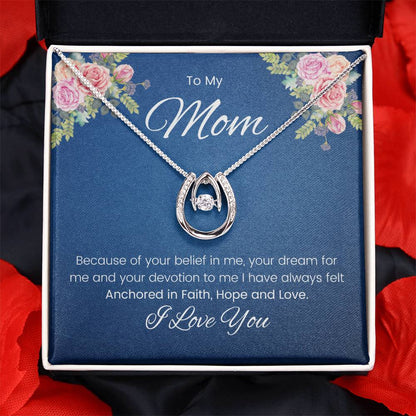 To My Mom - Lucky in Love Necklace - Mom Gift from Son/Daughter