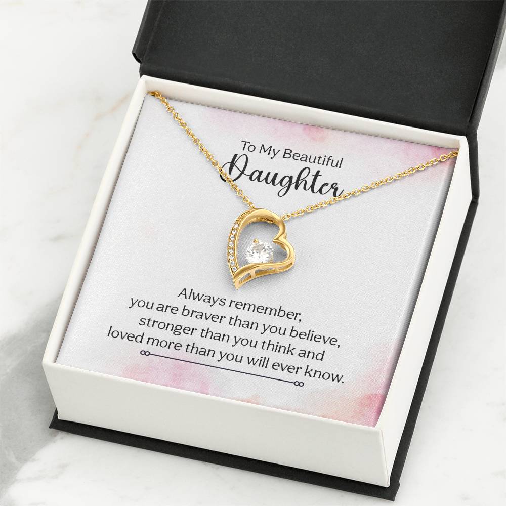 To My Daughter Necklace – Birthday Graduation Special Gift for Daughter – Forever Love Necklace