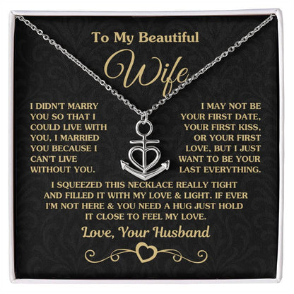 Best Gift for Wife from Husband - Emotional Love Jewelry for Birthday, Valentine’s Day, Anniversary & Christmas - Anchor Pendant Necklace