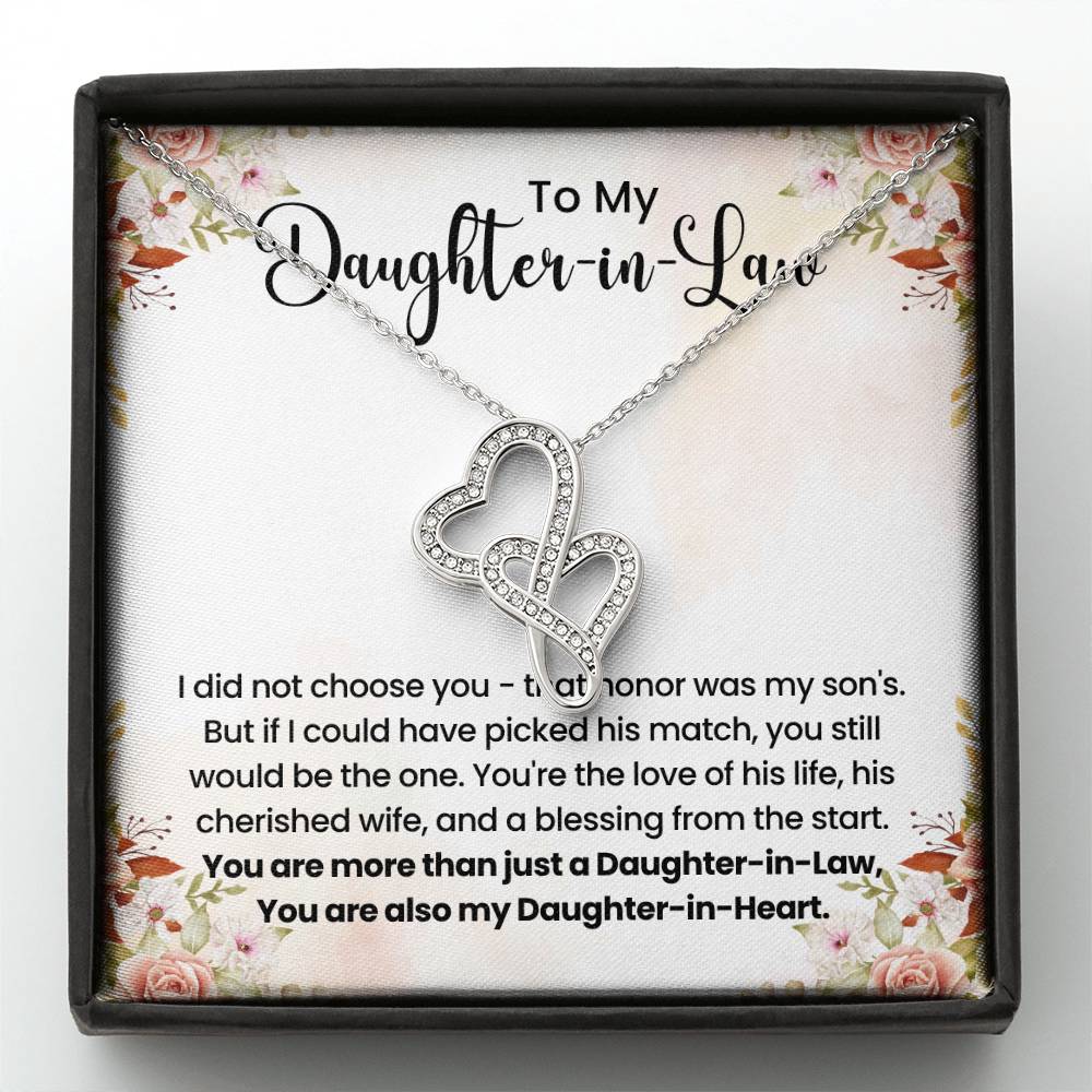 To My Daughter In Law - Heart-to-heart Pendant Necklace - Gift for Bonus Daughter