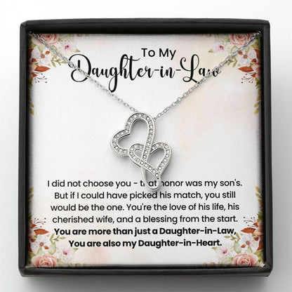To My Daughter In Law - Heart-to-heart Pendant Necklace - Gift for Bonus Daughter