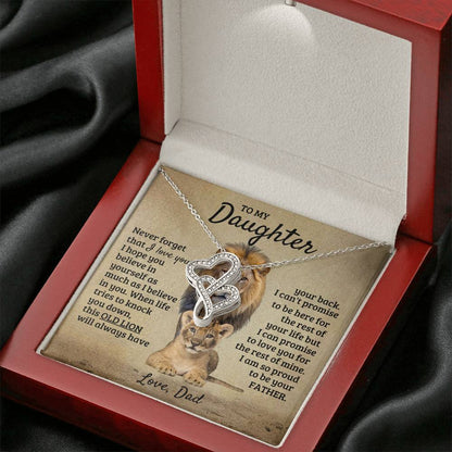 To My Daughter - I can't promise to be here for the rest of your life - Daughter Gift from Dad - Heart-to-heart Pendant Necklace