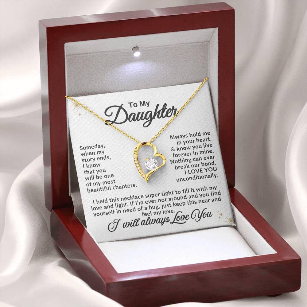 Gift for Daughter - Always hold me in your heart - Forever Love Necklace