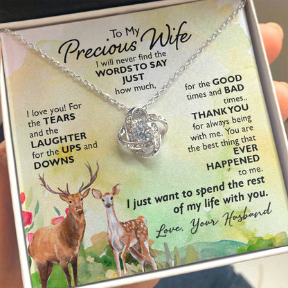 Unique Gift for Wife - Loving Jewelry from Husband for Birthday, Valentine’s Day & Holidays - Love Knot Necklace