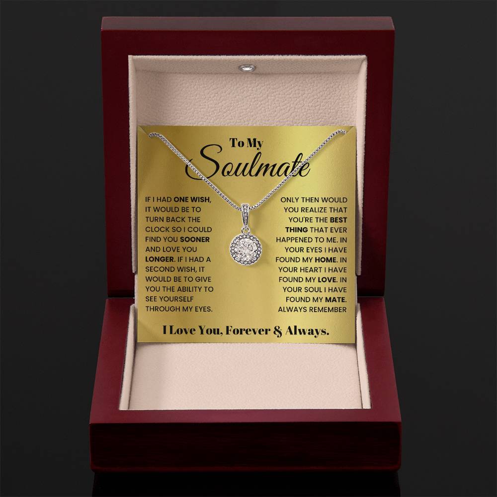 To My Beautiful Soulmate Necklace - Soulmate Gift for Her for Holiday Celebrations & Romance - Eternal Hope Necklace
