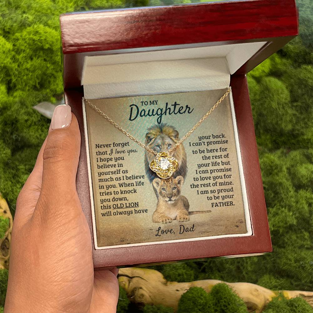 To My Daughter Necklace - I am so proud to be your father - Daughter Gift from Dad - Love Knot Necklace