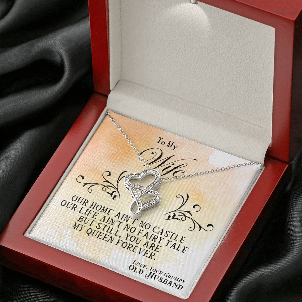 To My Wife Necklace - Sweet Emotional Gift for Wife from Husband on Birthday, Anniversary & Valentine’s Day - Heart-to-heart Pendant Necklace