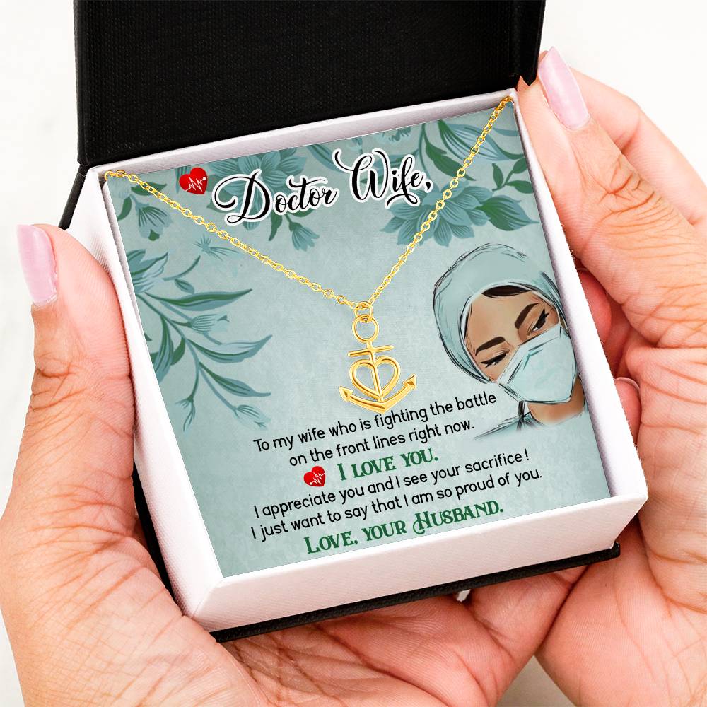 To My Doctor Wife Necklace Gift from Husband - Anchor Pendant Necklace