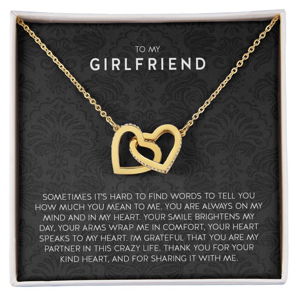 Gift for Girlfriend Necklace - Romantic Jewelry for Valentine’s Day, Birthday & Special Relationship Moments - Interlocking Hearts Necklace