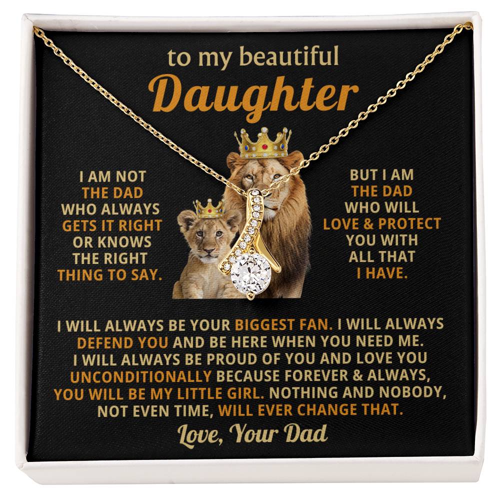 To My Beautiful Daughter Necklace - I will always be your biggest fan - Gift for Daughter from Dad - Alluring Beauty Necklace
