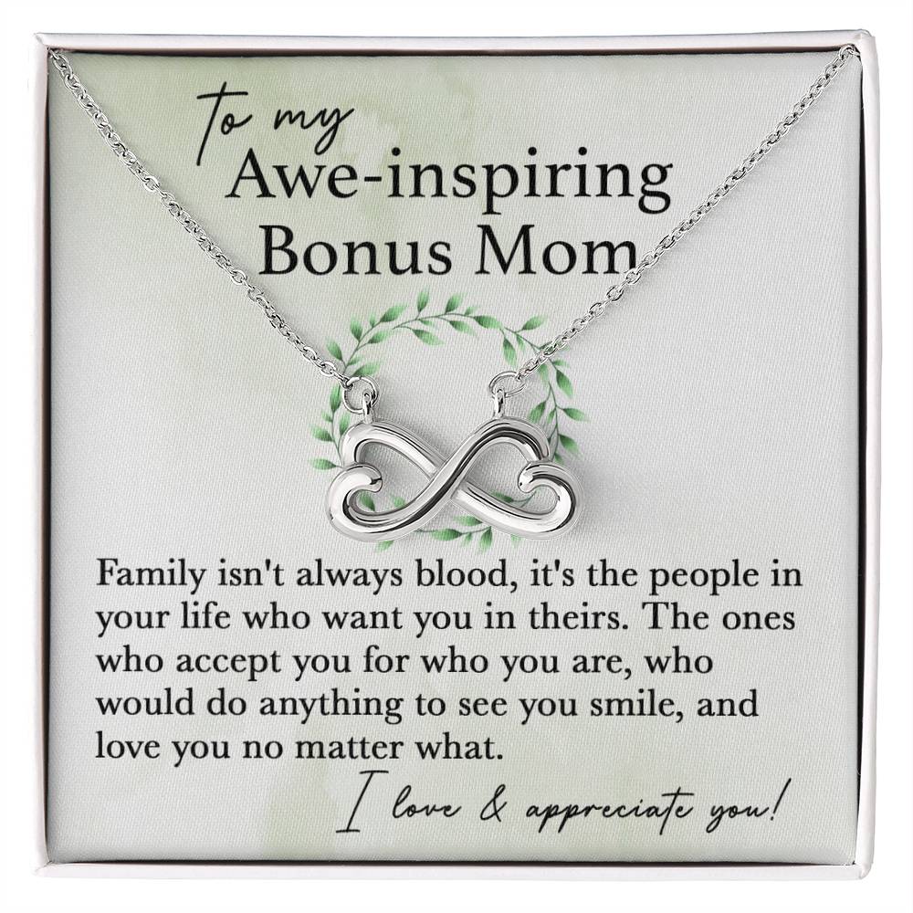 To My Bonus Mom - I Love & Appreciate You - Endless Love Necklace - Best Gift For Bonus Mom
