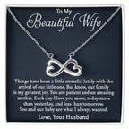To My Beautiful Wife Necklace - Sweet Emotional Gift for Wife from Husband on Birthday, Anniversary & Valentine’s Day - Endless Love Necklace