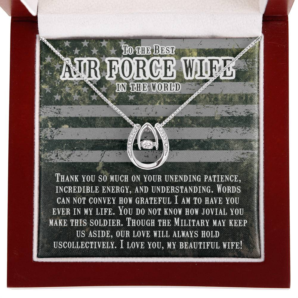 To My Air Force Wife Necklace - Sweet Love Gift from Husband - Lucky In Love Necklace