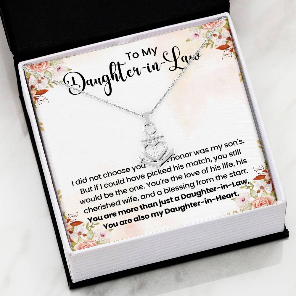 To My Beautiful Daughter In Law - Anchor Pendant Necklace - Gift for Bonus Daughter