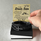 Dad to Son Gift – Graduation, Birthday, Christmas – Men’s Cross Bracelet