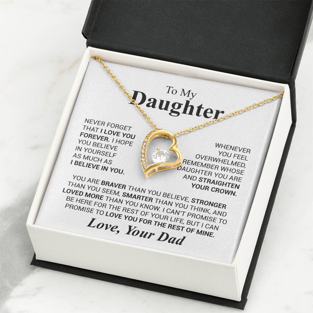 To My Daughter Necklace - Holiday Gift for Daughter from Dad - Forever Love Necklace