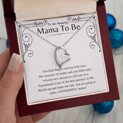 Heart-Shaped Necklace Gift for Mom-to-Be, Baby Shower Jewelry, New Mom Keepsake, Mom-to-Be