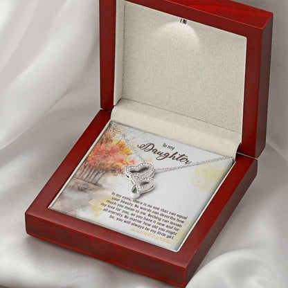 To My Daughter Necklace – Gift for Daughter’s Birthday and Graduation – Heart-to-heart Pendant Necklace