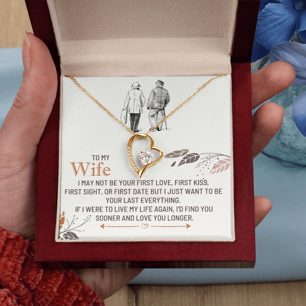 To My Wife Necklace - Touching Romantic Gift for Wife from Husband for Christmas, Anniversary & Valentine’s Day - Forever Love Necklace