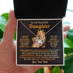 To My Daughter Necklace - Sentimental Birthday Gift from Dad, Meaningful Jewelry for Milestones & Holidays - Love Knot Necklace