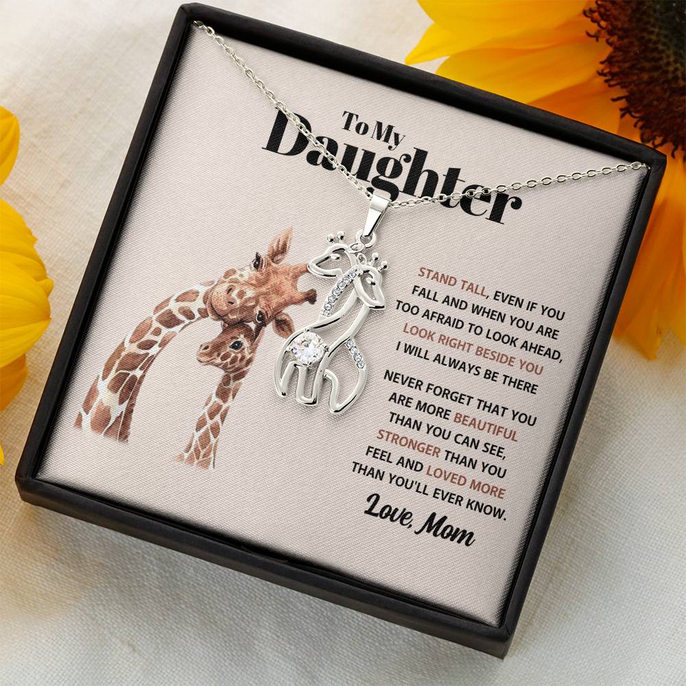 To My Daughter - Always Stand Tall - Giraffe Necklace Gift Set