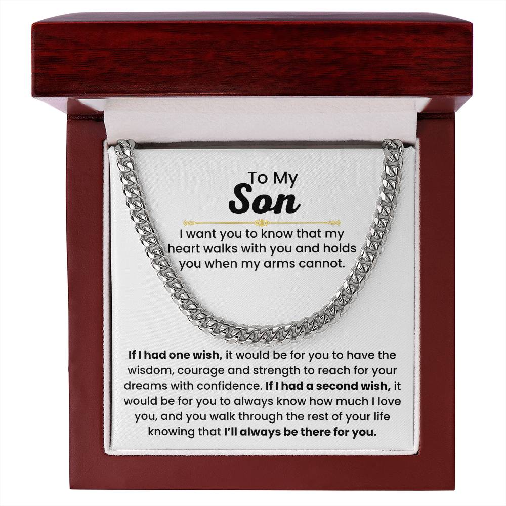 To My Son - If I had one wish - Cuban Link Chain - Gift for Son