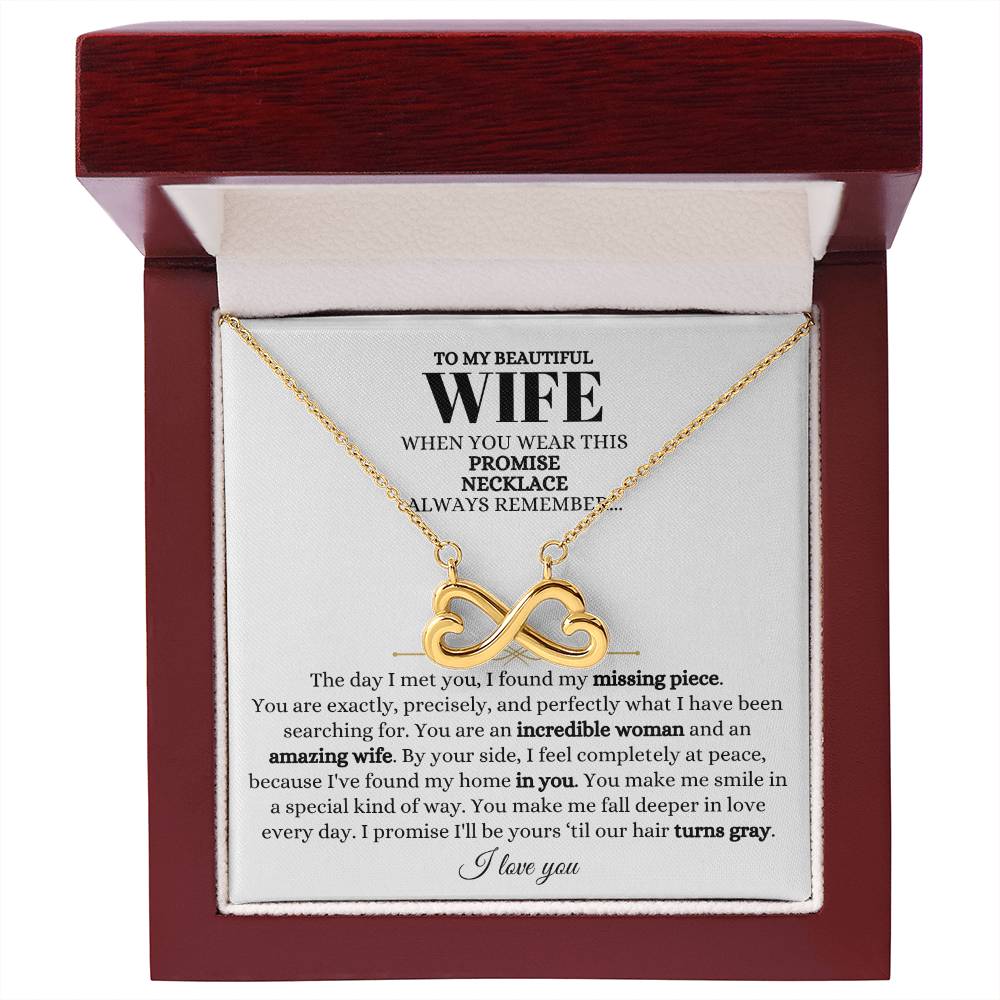 To My Wife Necklace - Romantic Christmas Gift from Husband with Love for Valentine’s Day & Anniversaries - Endless Love Necklace