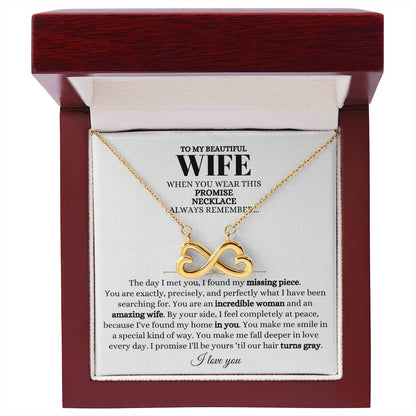 To My Wife Necklace - Romantic Christmas Gift from Husband with Love for Valentine’s Day & Anniversaries - Endless Love Necklace