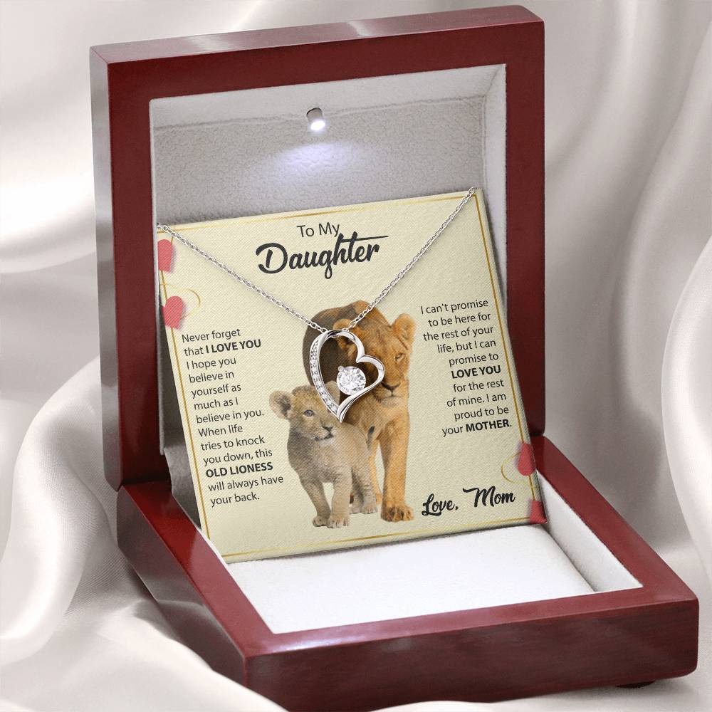 To My Daughter Necklace - Proud Mom to Daughter Jewelry for Birthday, Graduation & Special Celebrations - Forever Love Necklace
