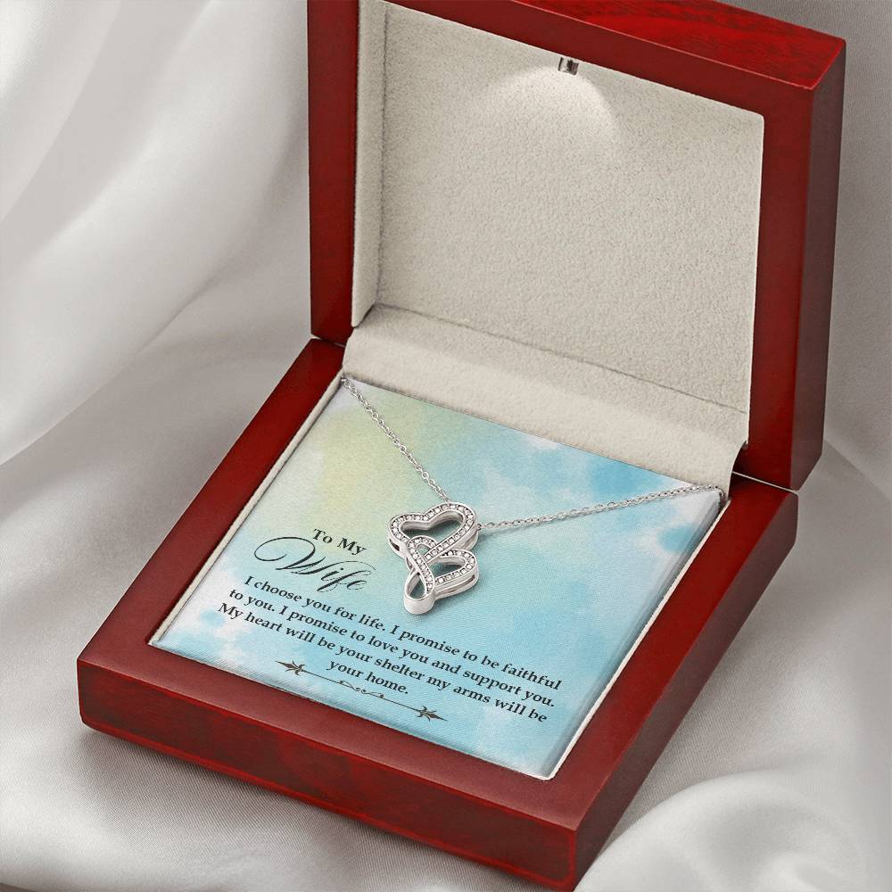 Special Gift for Wife - Romantic Jewelry from Husband for Valentine’s Day or Birthday - Heart-to-heart Pendant Necklace