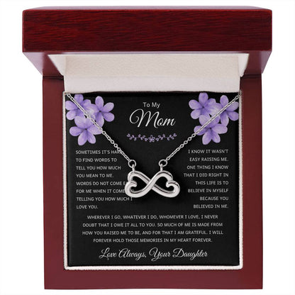 To My Mom - Mom Gift from Daughter - Thank you for believing in me - Endless Love Necklace