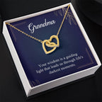 Gift for Grandma - Life's Darkest Moments - Interlocking Hearts Necklace