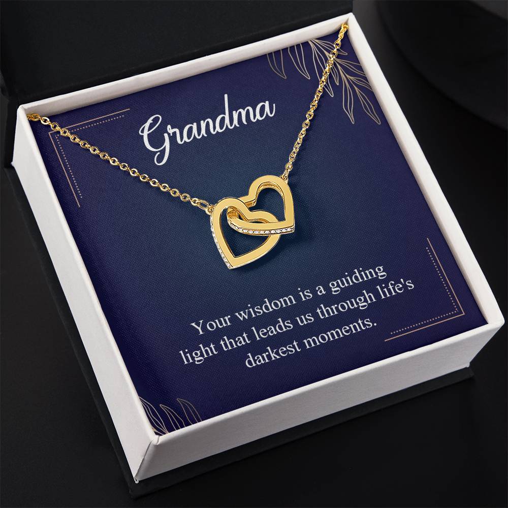 Gift for Grandma - Life's Darkest Moments - Interlocking Hearts Necklace