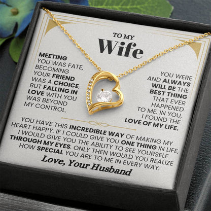 Gift for Wife from Husband - Sentimental Jewelry for Anniversary & Valentine’s Day - Forever Love Necklace