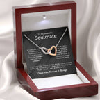To My Beautiful Soulmate Necklace - Soulmate Necklace Gift for Surprises & Love Moments - Interlocking Hearts Necklace